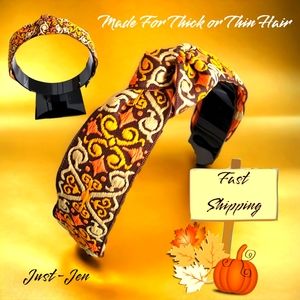 NWT!! Just-Jen Autumn Boho Knotted Turban Style Headband!!